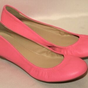 J. Crew - Cece Leather Ballet Flats in Neon Coral